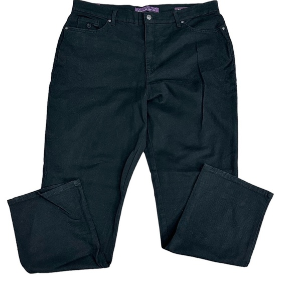 Womens Gloria Vanderbilt 18 XL 1X Jeans Denim Black Stretch Straight Amanda NWT - Picture 3 of 11